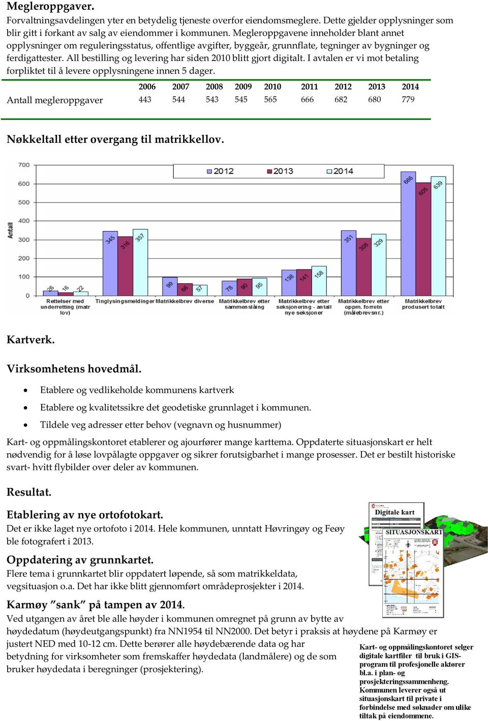 All bestilling og levering har siden 2010blitt gjort digitalt. I avtalen er vi mot betaling forpliktet til å levere opplysningene innen 5 dager.