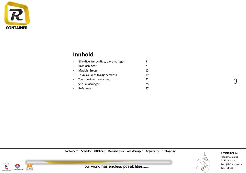 Tekniske spesifikasjoner/data 19 - Transport