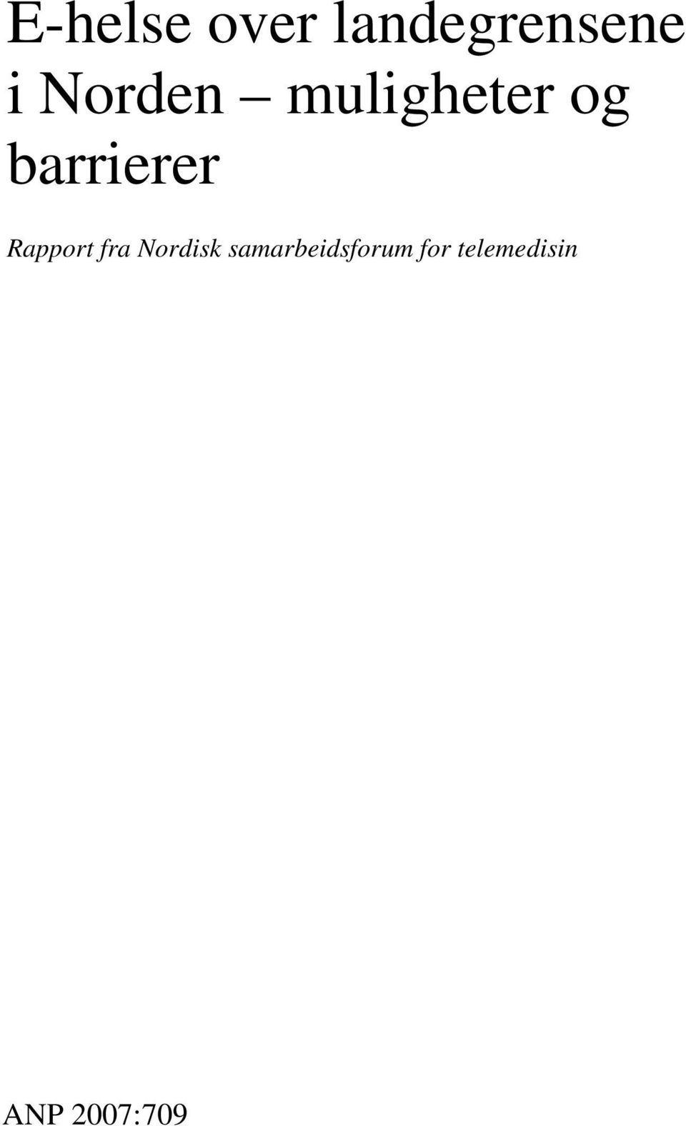 Rapport fra Nordisk