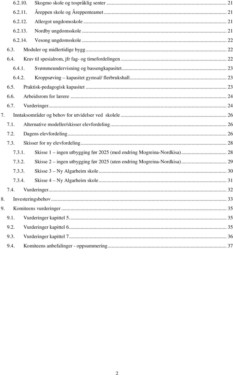 .. 23 6.5. Praktisk-pedagogisk kapasitet... 23 6.6. Arbeidsrom for lærere... 24 6.7. Vurderinger... 24 7. Inntaksområder og behov for utvidelser ved skolele... 26 7.1.