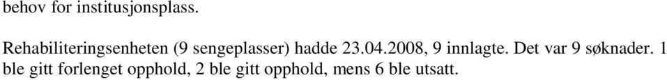 23.04.2008, 9 innlagte. Det var 9 søknader.