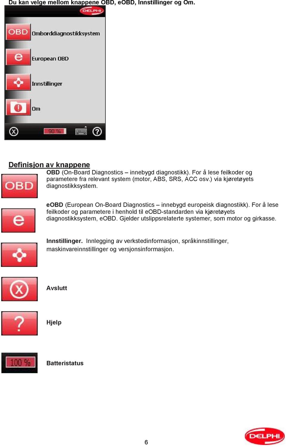 eobd (European On-Board Diagnostics innebygd europeisk diagnostikk).