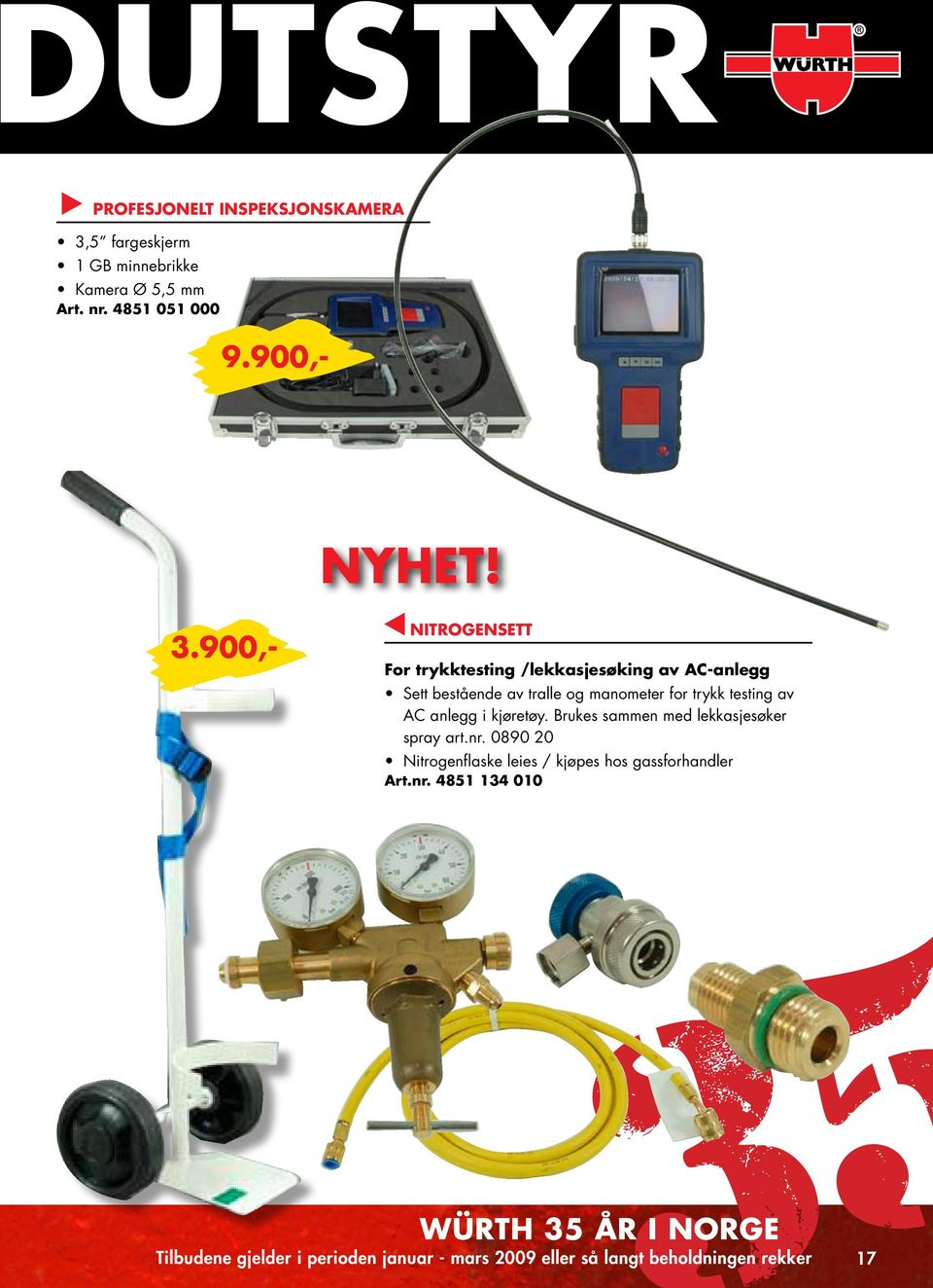 NITROGENSETT For trykktesting /lekkasjesøking av AC-anlegg Sett bestående av tralle og manometer for trykk testing av AC