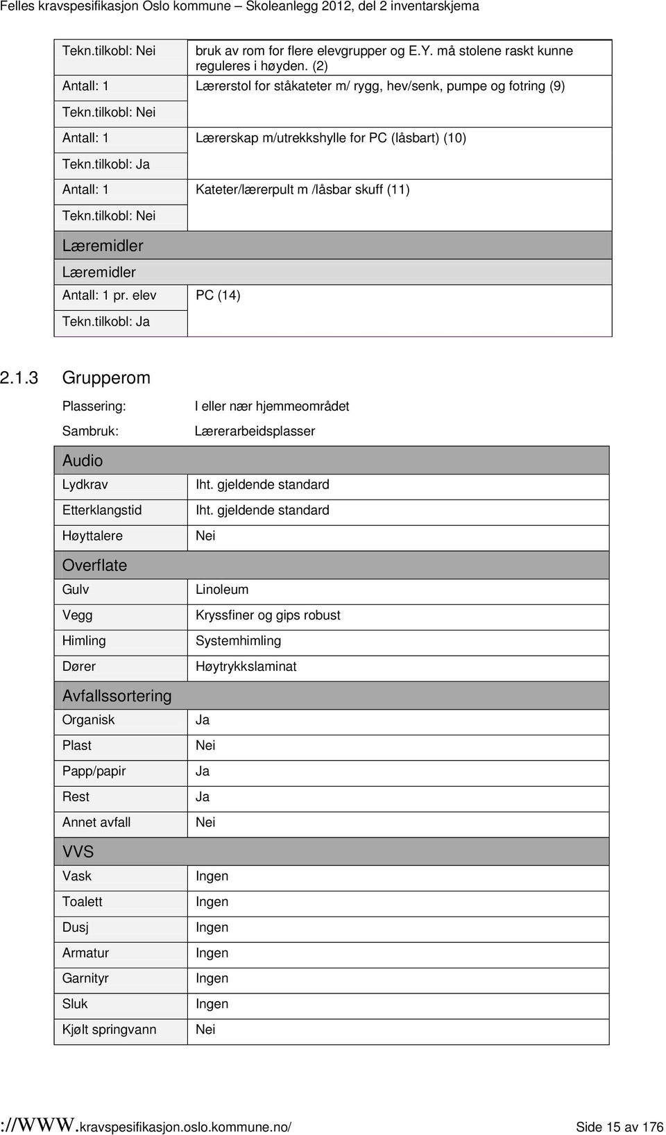 tilkobl: Lærerskap m/utrekkshylle for PC (låsbart) (10) Tekn.tilkobl: Kateter/lærerpult m /låsbar skuff (11) Tekn.tilkobl: pr.