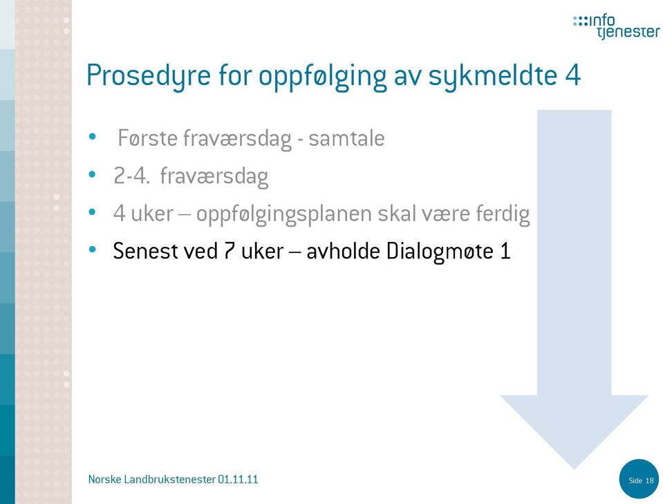 fraværsdag 4 uker oppfølgingsplanen skal