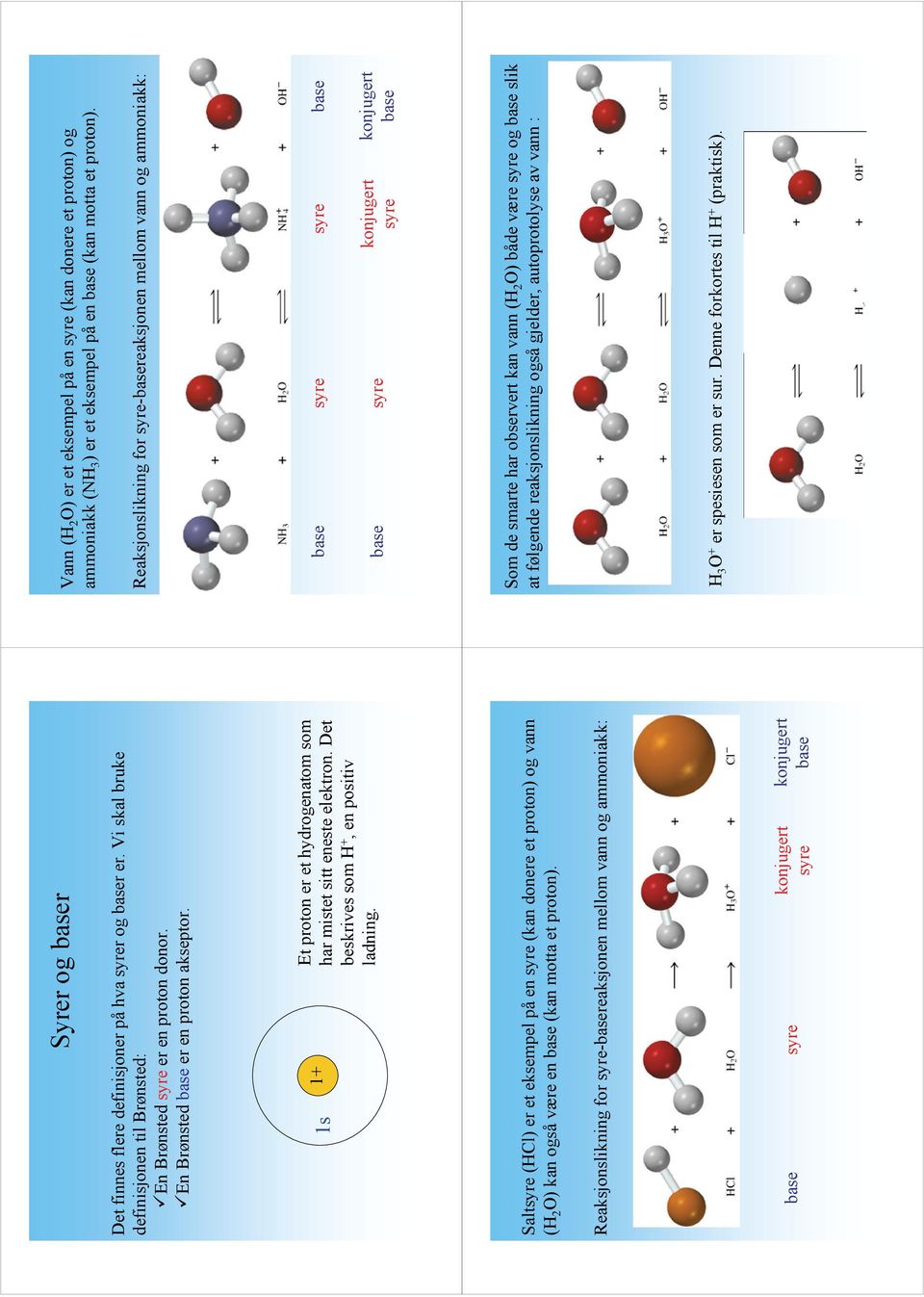 Salt (HCl) er et eksempel på e (ka doere et proto) og va (H O) ka også være e (ka motta et proto).