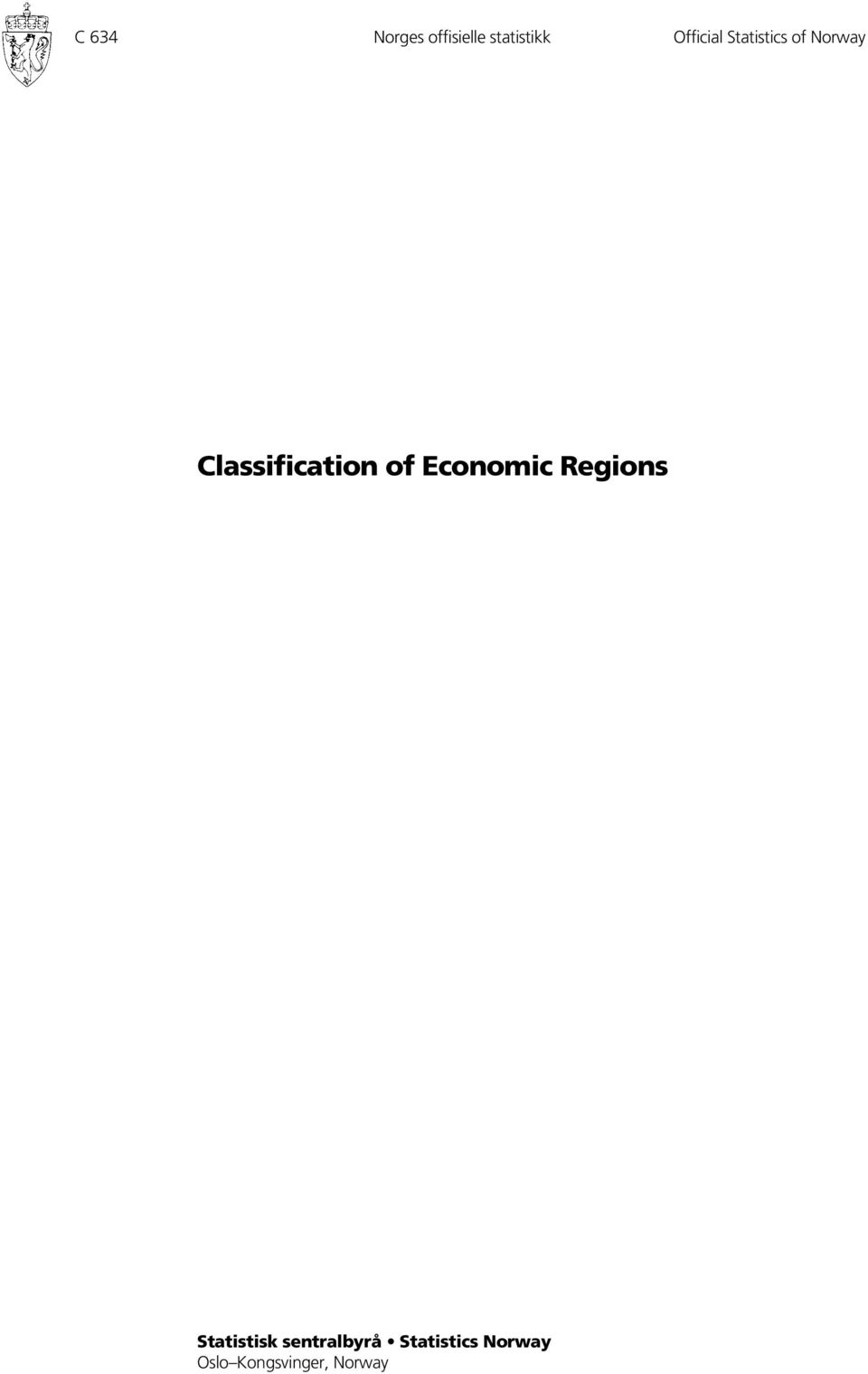 Classification of Economic Regions
