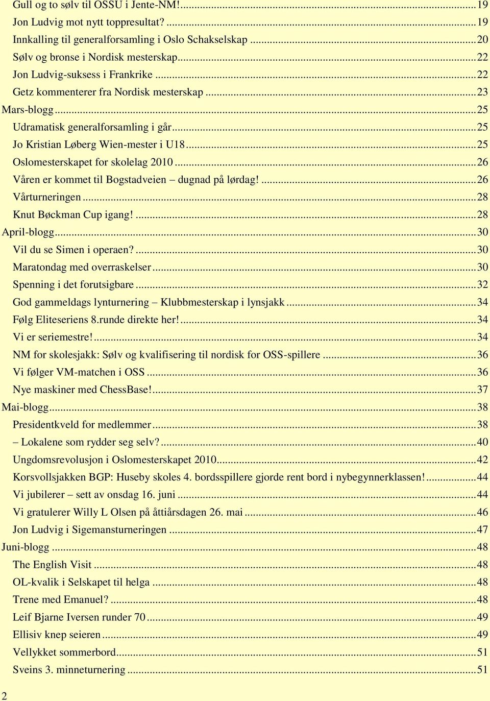 .. 25 Oslomesterskapet for skolelag 2010... 26 Våren er kommet til Bogstadveien dugnad på lørdag!... 26 Vårturneringen... 28 Knut Bøckman Cup igang!... 28 April-blogg... 30 Vil du se Simen i operaen?