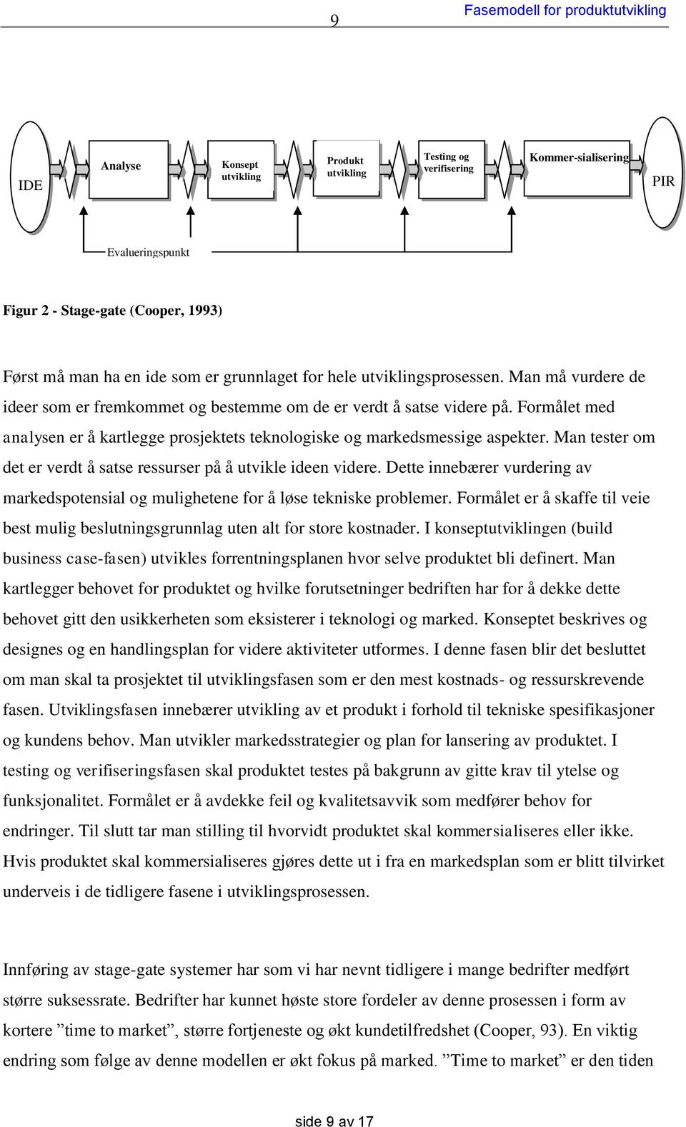 Man må vurdere de ideer som er fremkommet og bestemme om de er verdt å satse videre på. Formålet med analysen er å kartlegge prosjektets teknologiske og markedsmessige aspekter.