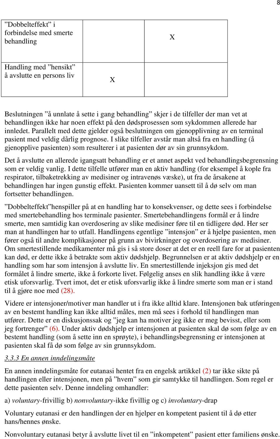 Parallelt med dette gjelder også beslutningen om gjenopplivning av en terminal pasient med veldig dårlig prognose.