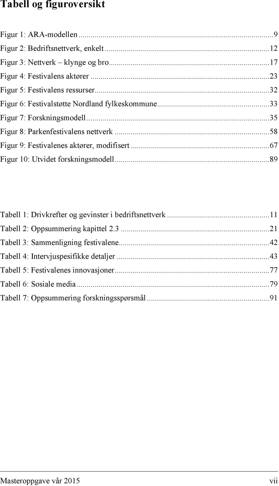 .. 58 Figur 9: Festivalenes aktører, modifisert... 67 Figur 10: Utvidet forskningsmodell... 89 Tabell 1: Drivkrefter og gevinster i bedriftsnettverk... 11 Tabell 2: Oppsummering kapittel 2.