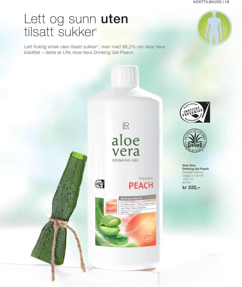 bladfilet dette er LRs Aloe Vera Drinking Gel Peach.