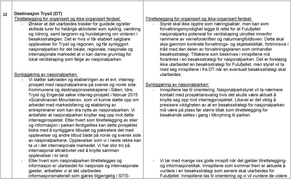 Det er hvis vi får etablert salgbare opplevelser for Trysil og regionen, og får synliggjort nasjonalparken for det lokale, regionale, nasjonale og internasjonale markedet at vi kan danne grunnlag for