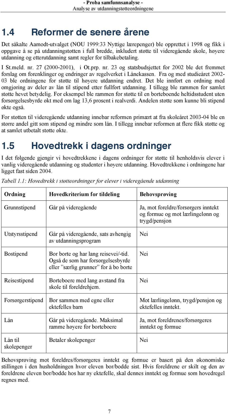 27 (2000-2001), i Ot.prp. nr. 23 og statsbudsjettet for 2002 ble det fremmet forslag om forenklinger og endringer av regelverket i Lånekassen.