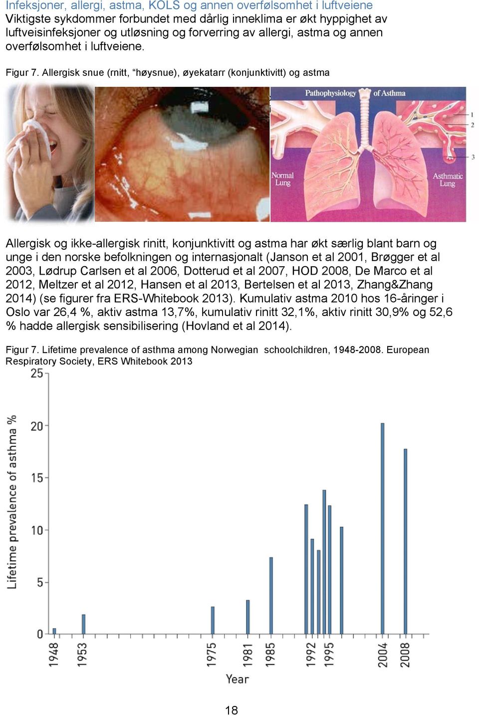 Lifetime prevalence of asthma among Norwegian schoolchildren, 1948 2008.. European Respiratory Society ERS-Whitebook 2013 http://www.erswhitebook.org/, Chapter 11, p 126-7.