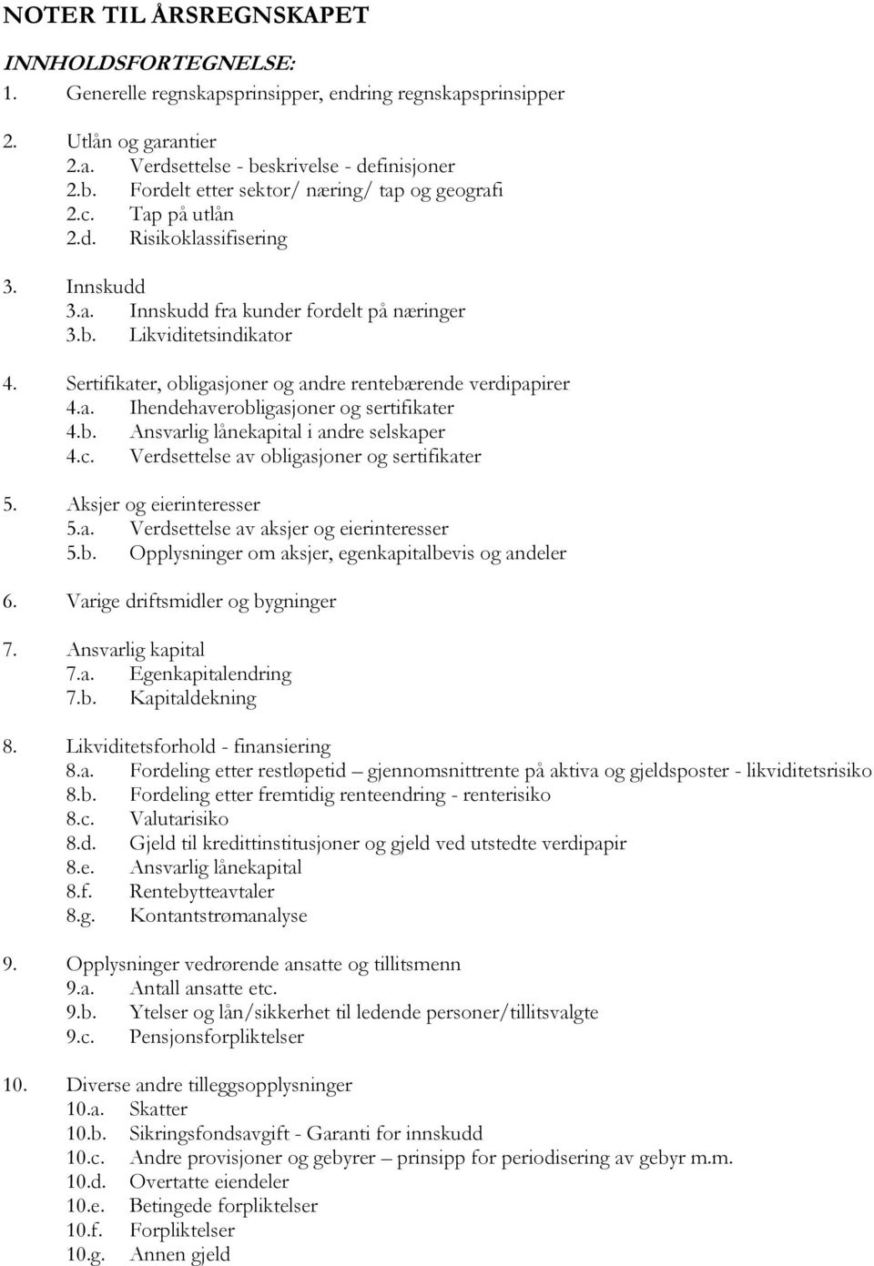 b. Ansvarlig lånekapital i andre selskaper 4.c. Verdsettelse av obligasjoner og sertifikater 5. Aksjer og eierinteresser 5.a. Verdsettelse av aksjer og eierinteresser 5.b. Opplysninger om aksjer, egenkapitalbevis og andeler 6.