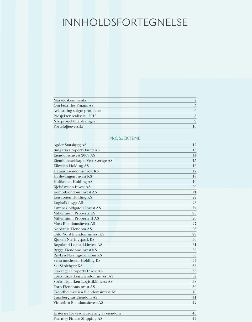 Holding AS 19 Kjelsåsveien Invest AS 20 KombiEiendom Invest AS 21 Leiraveien Holding KS 22 Logistikkbygg AS 23 Løvenskioldgate 1 Invest AS 24 Millennium Property KS 25 Millennium Property II AS 26