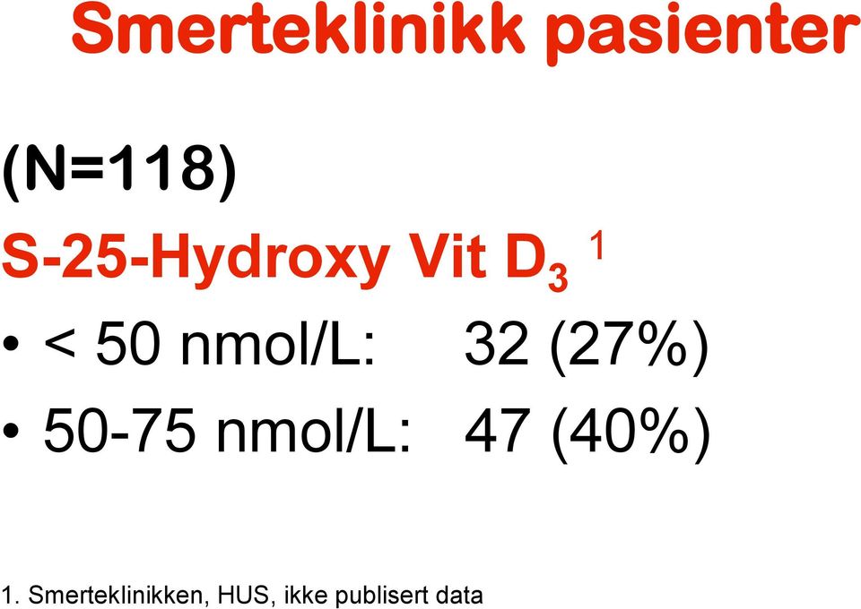 32 (27%) 50-75 nmol/l: 47 (40%) 1.