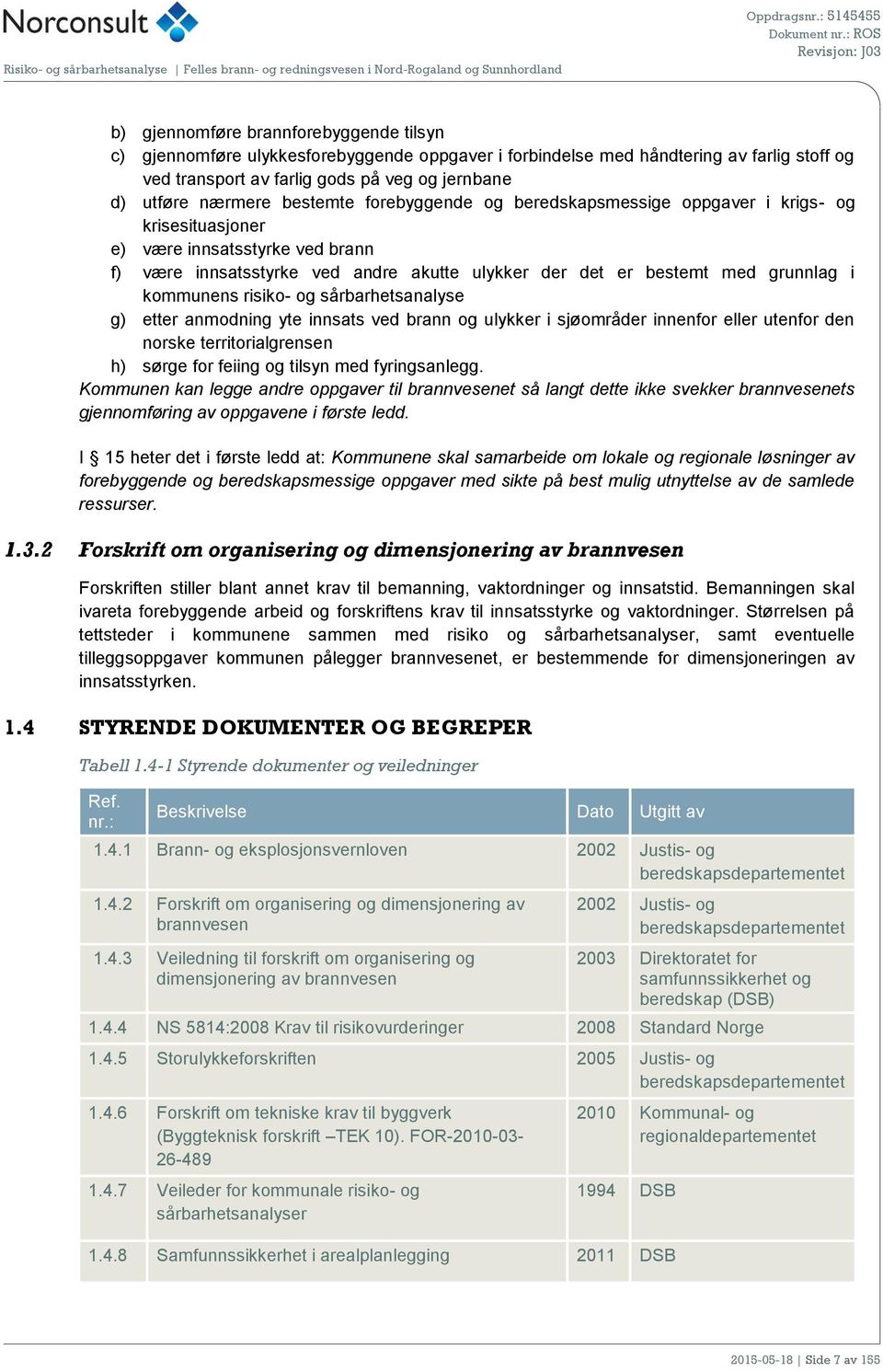 grunnlag i kommunens risiko- og sårbarhetsanalyse g) etter anmodning yte innsats ved brann og ulykker i sjøområder innenfor eller utenfor den norske territorialgrensen h) sørge for feiing og tilsyn