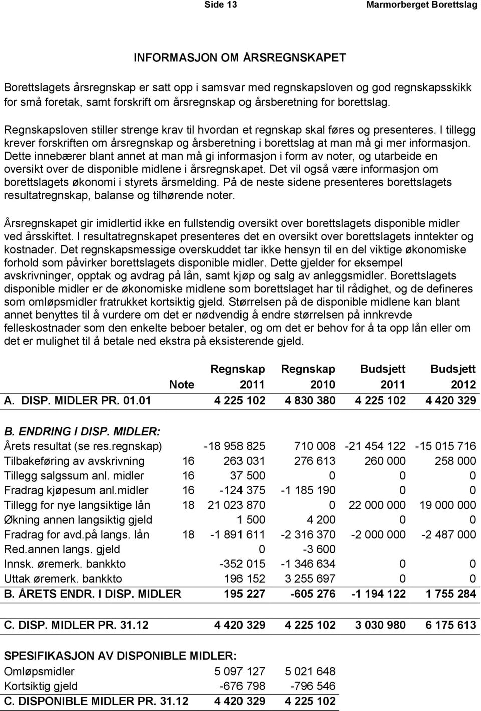 I tillegg krever forskriften om årsregnskap og årsberetning i borettslag at man må gi mer informasjon.