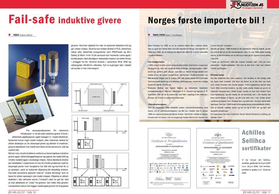 This technology is the basis for the failsafe sensors without additional counterpart such as coded target or magnet.