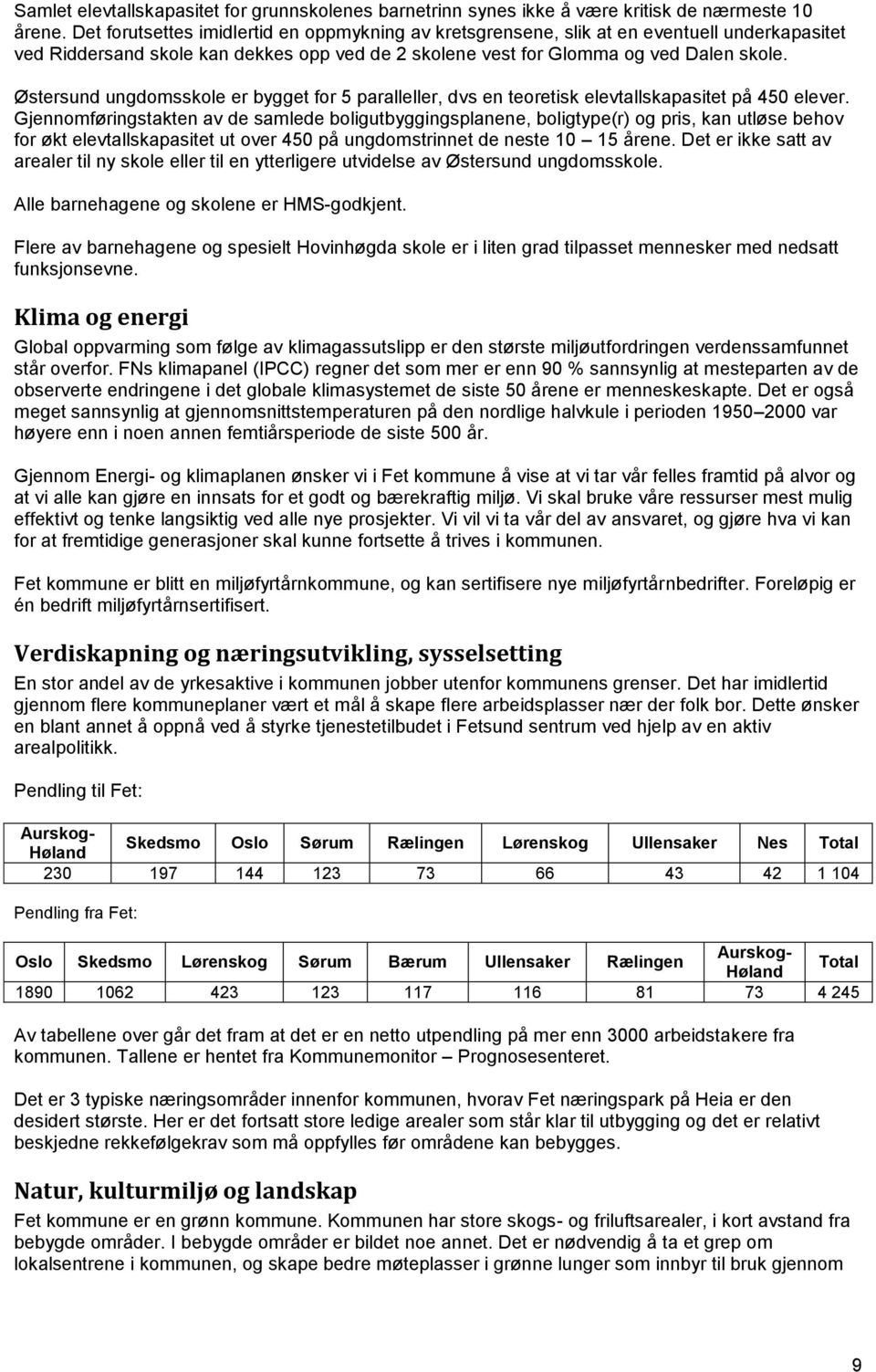 Østersund ungdomsskole er bygget for 5 paralleller, dvs en teoretisk elevtallskapasitet på 450 elever.