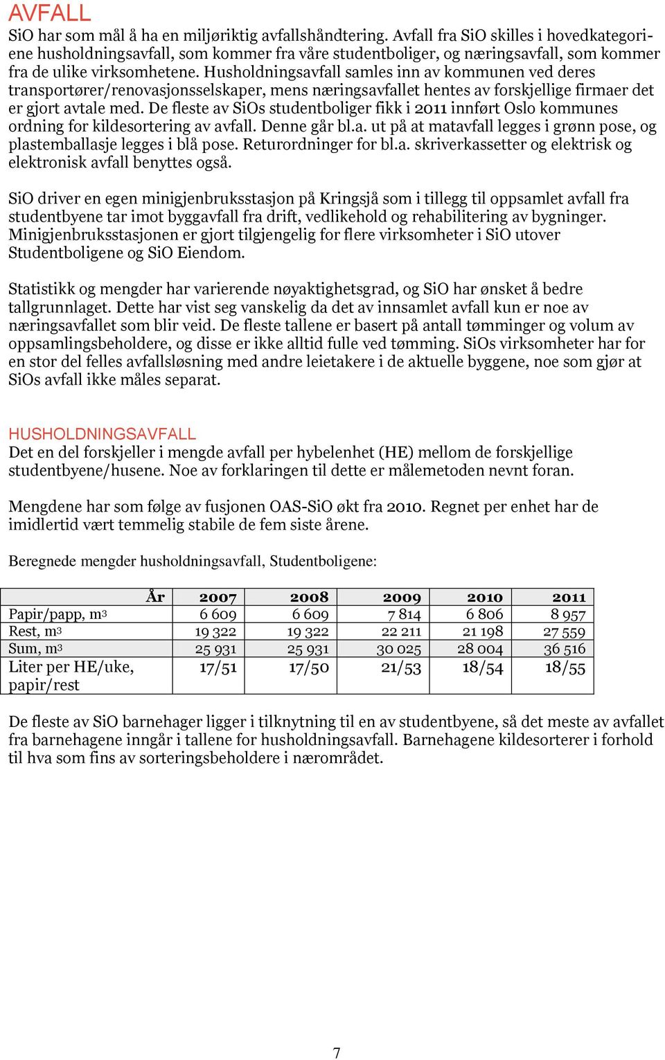 Husholdningsavfall samles inn av kommunen ved deres transportører/renovasjonsselskaper, mens næringsavfallet hentes av forskjellige firmaer det er gjort avtale med.