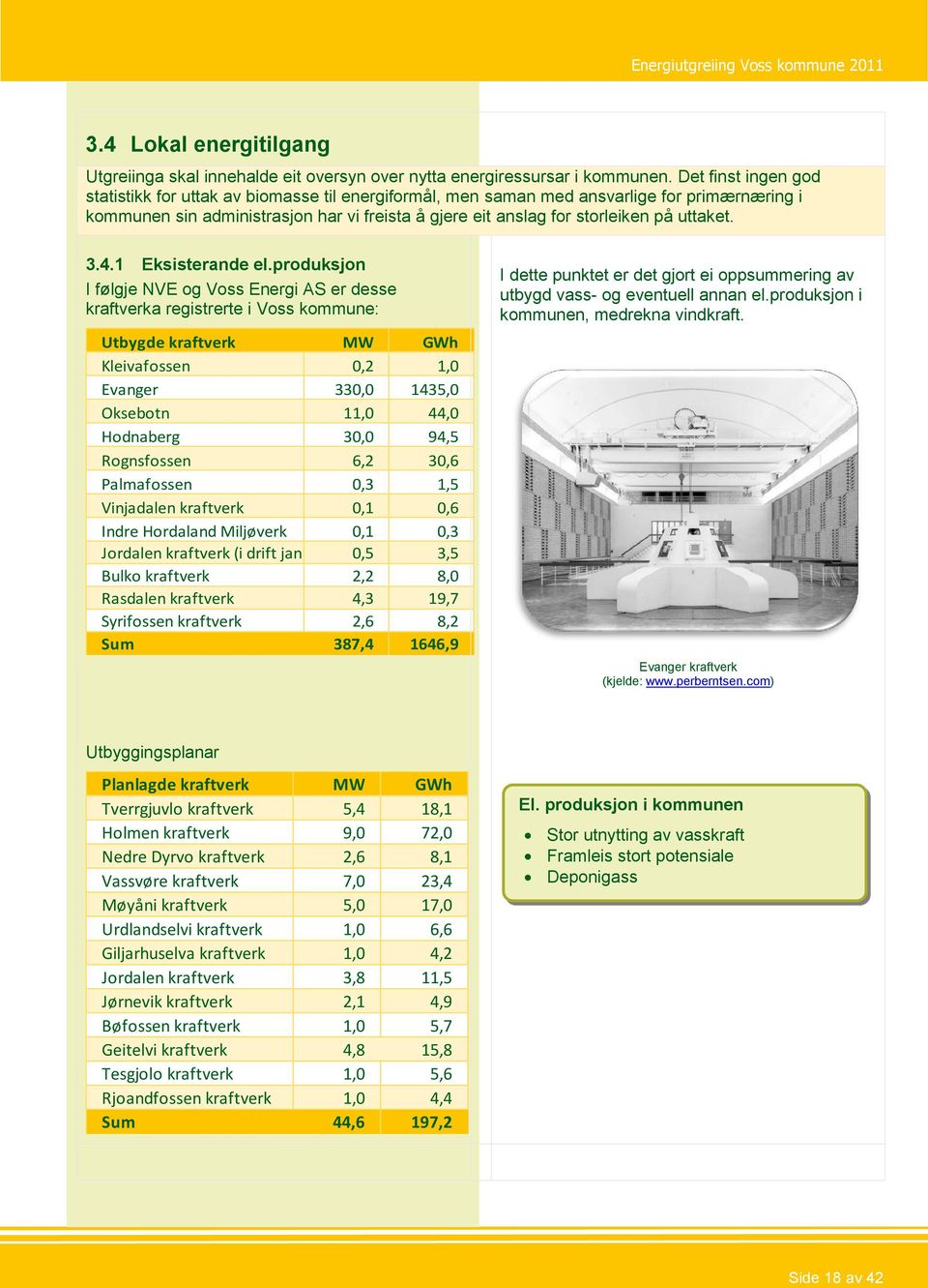 uttaket. 3.4.1 Eksisterande el.