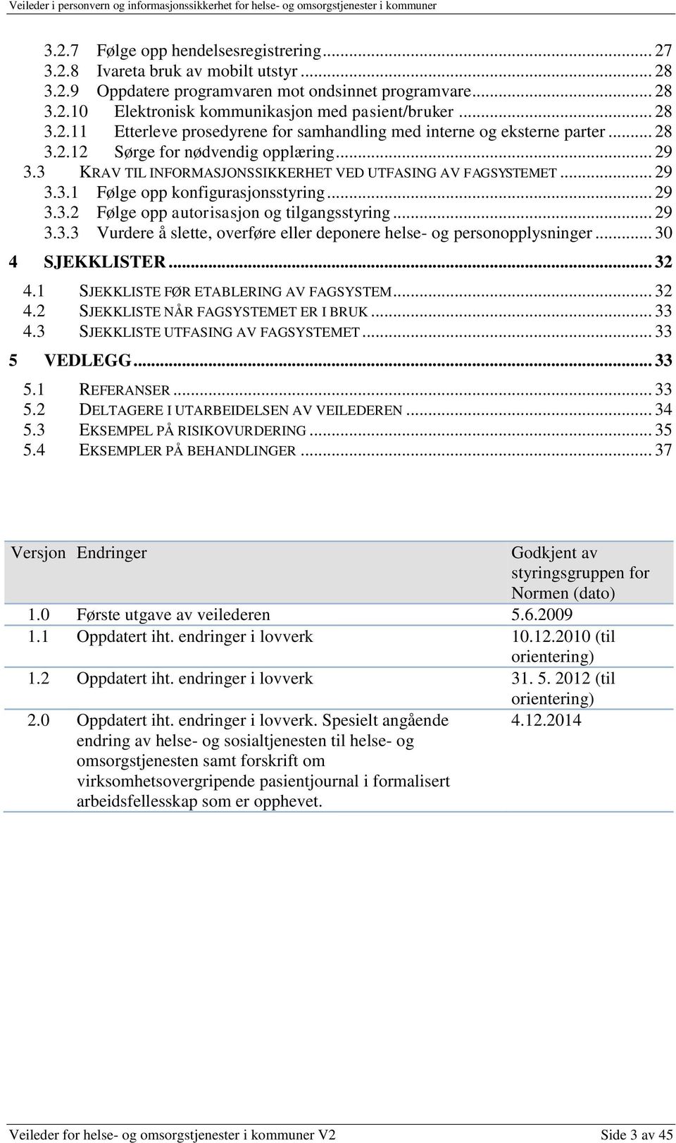 .. 29 3.3.2 Følge opp autorisasjon og tilgangsstyring... 29 3.3.3 Vurdere å slette, overføre eller deponere helse- og personopplysninger... 30 4 SJEKKLISTER... 32 4.