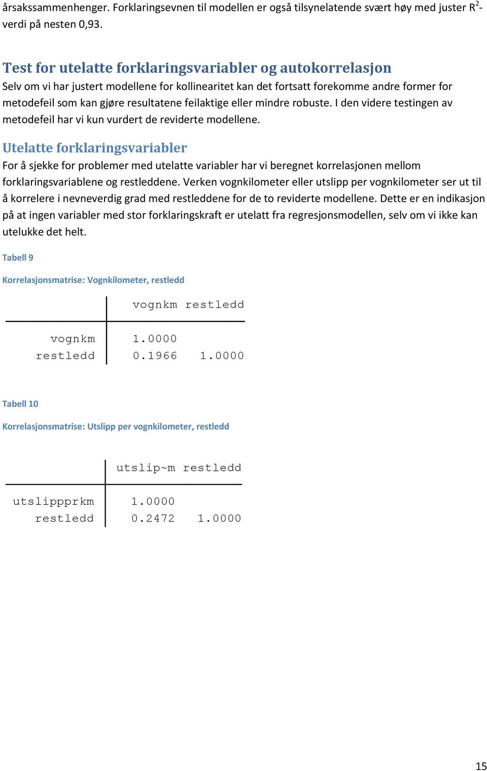 feilaktige eller mindre robuste. I den videre testingen av metodefeil har vi kun vurdert de reviderte modellene.