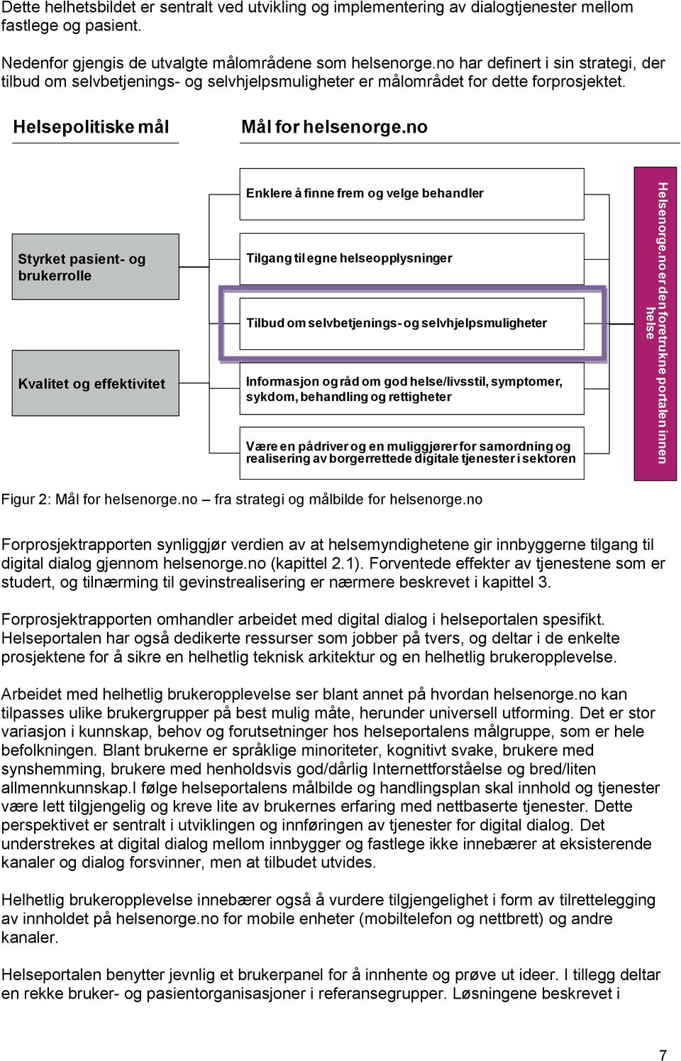 no Styrket pasient- og brukerrolle Kvalitet og effektivitet Enklere å finne frem og velge behandler Tilgang til egne helseopplysninger Tilbud om selvbetjenings- og selvhjelpsmuligheter Informasjon og