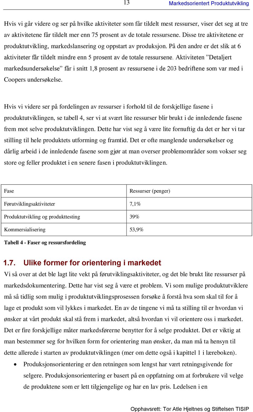 Aktiviteten Detaljert markedsundersøkelse får i snitt 1,8 prosent av ressursene i de 203 bedriftene som var med i Coopers undersøkelse.