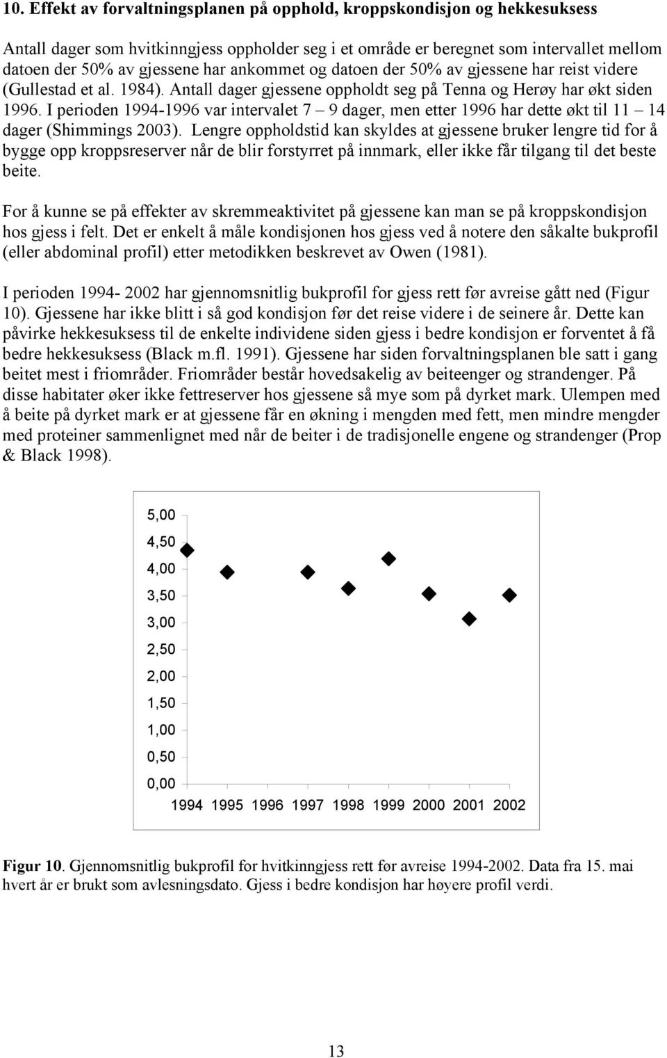 I perioden 1994-1996 var intervalet 7 9 dager, men etter 1996 har dette økt til 11 14 dager (Shimmings 2003).