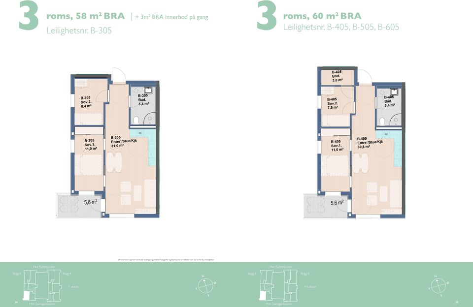 B-405, B-505, B-605 17 x 186 = 3168 9 B-405 3,0 m² B-305 8,4 m² B-305 5,4 m² B-405