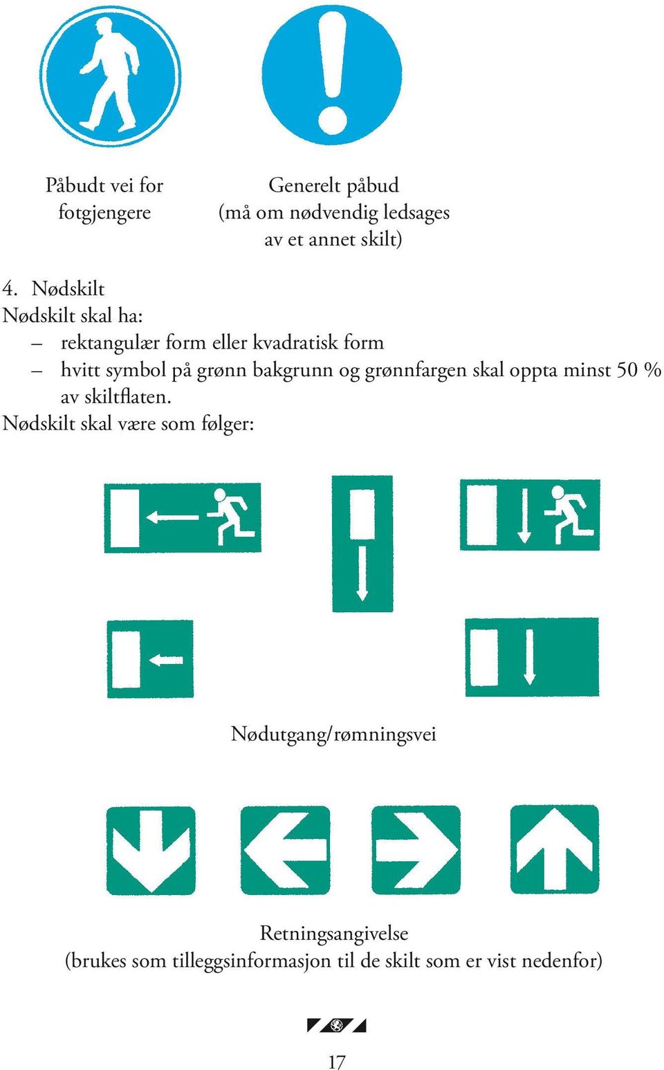 bakgrunn og grønnfargen skal oppta minst 50 % av skiltflaten.