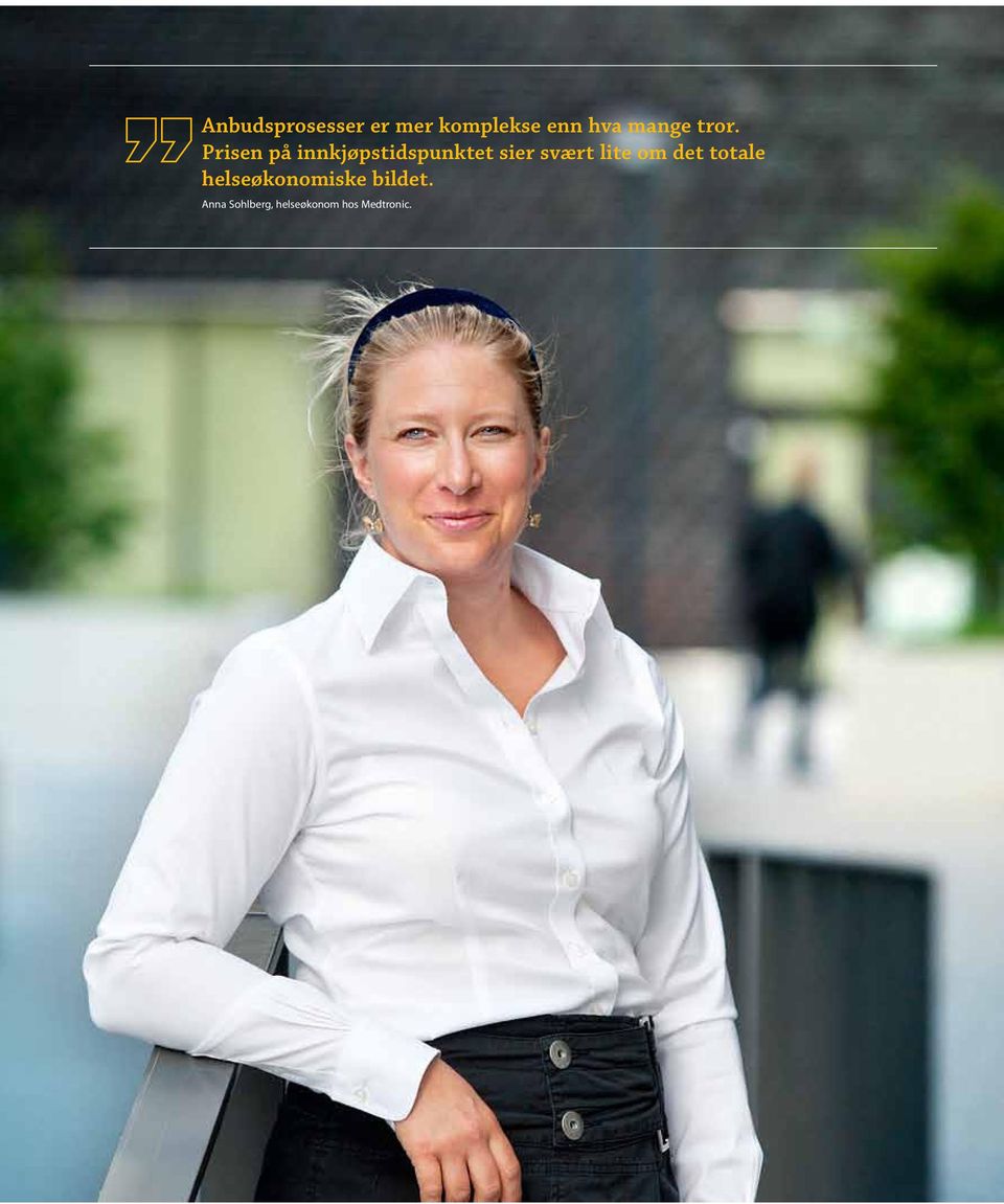 Anna Sohlberg, helseøkonom hos Medtronic.