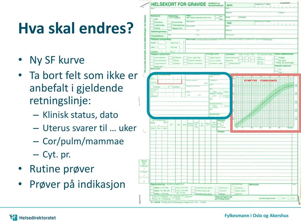 gjeldende retningslinje: Klinisk status, dato