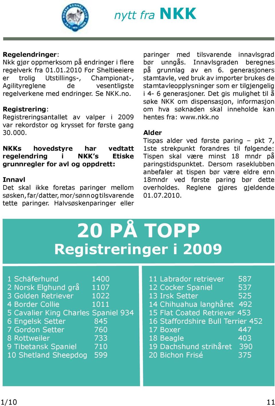 Registrering: Registreringsantallet av valper i 2009 var rekordstor og krysset for første gang 30.000.