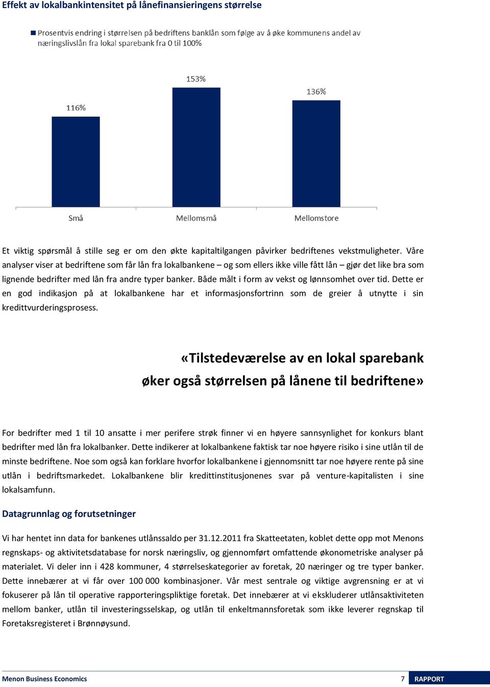 Både målt i form av vekst og lønnsomhet over tid. Dette er en god indikasjon på at lokalbankene har et informasjonsfortrinn som de greier å utnytte i sin kredittvurderingsprosess.