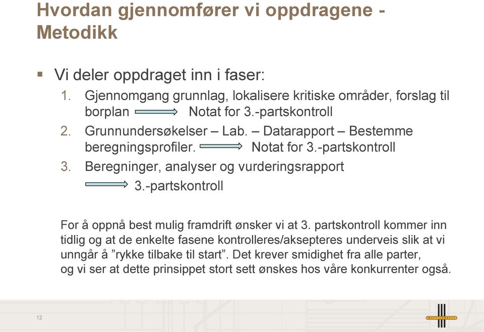 Datarapport Bestemme beregningsprofiler. Notat for 3.-partskontroll 3. Beregninger, analyser og vurderingsrapport 3.