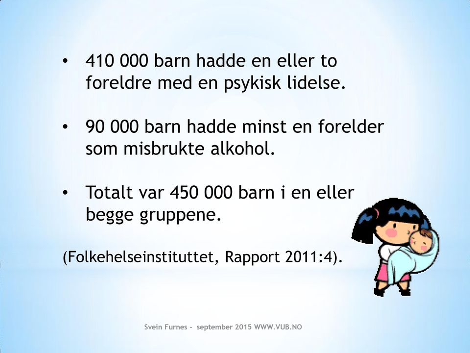 90 000 barn hadde minst en forelder som misbrukte