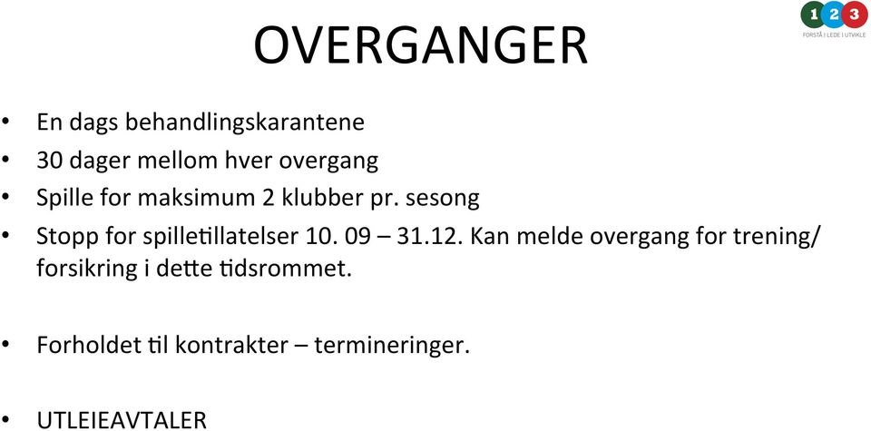 sesong Stopp for spillekllatelser 10. 09 31.12.
