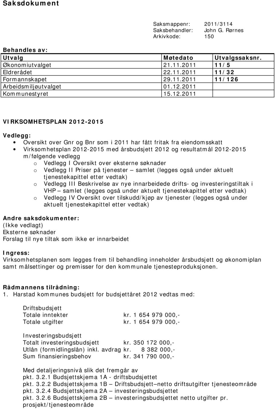 Arbeidsmiljøutvalget 01.12.