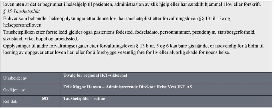 Taushetsplikten etter første ledd gjelder også pasientens fødested, fødselsdato, personnummer, pseudonym, statsborgerforhold, sivilstand, yrke, bopel og arbeidssted.