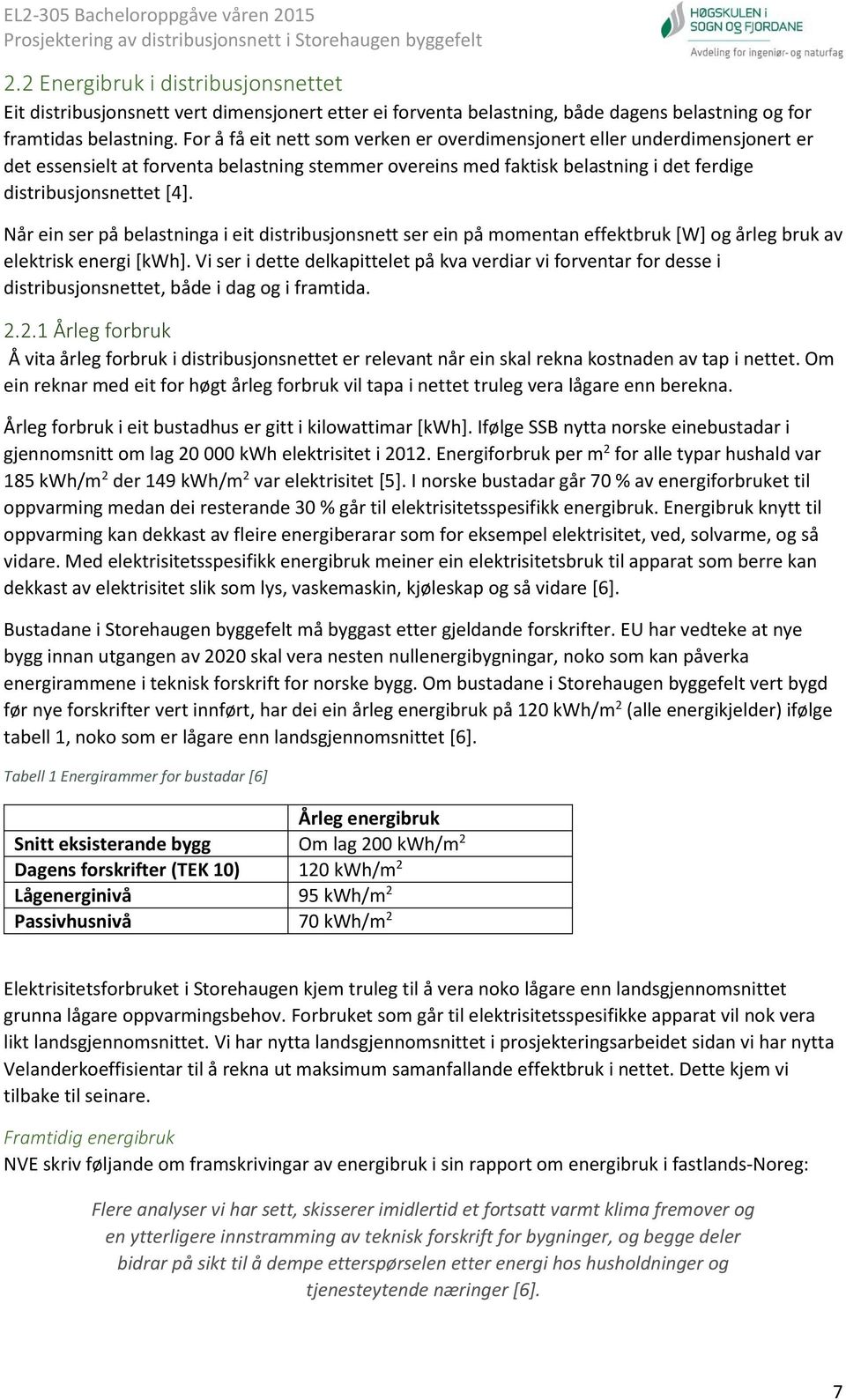 Når ein ser på belastninga i eit distribusjonsnett ser ein på momentan effektbruk [W] og årleg bruk av elektrisk energi [kwh].