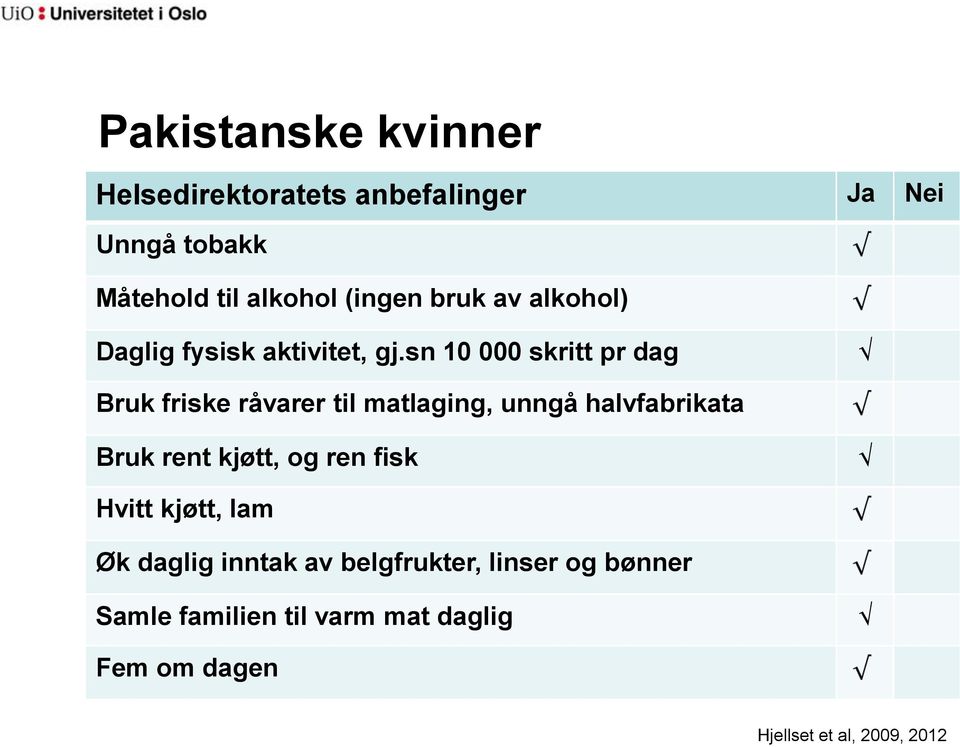 sn 10 000 skritt pr dag Bruk friske råvarer til matlaging, unngå halvfabrikata Bruk rent kjøtt, og