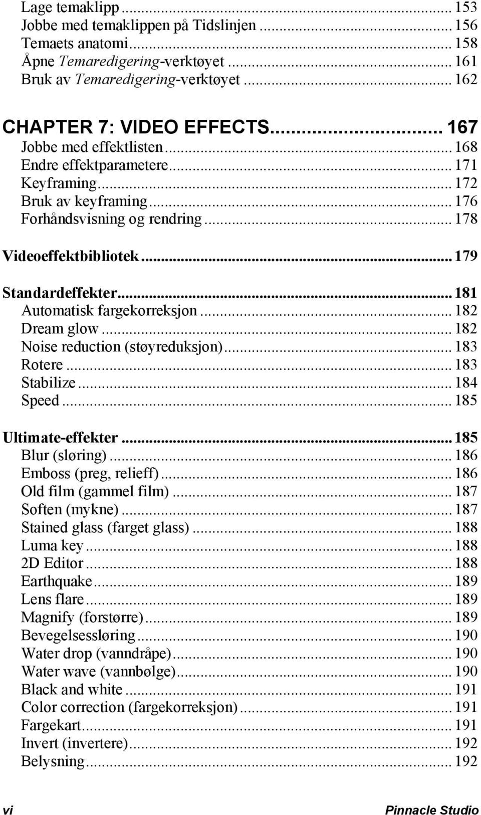 ..181 Automatisk fargekorreksjon...182 Dream glow...182 Noise reduction (støyreduksjon)...183 Rotere...183 Stabilize...184 Speed...185 Ultimate-effekter...185 Blur (sløring).