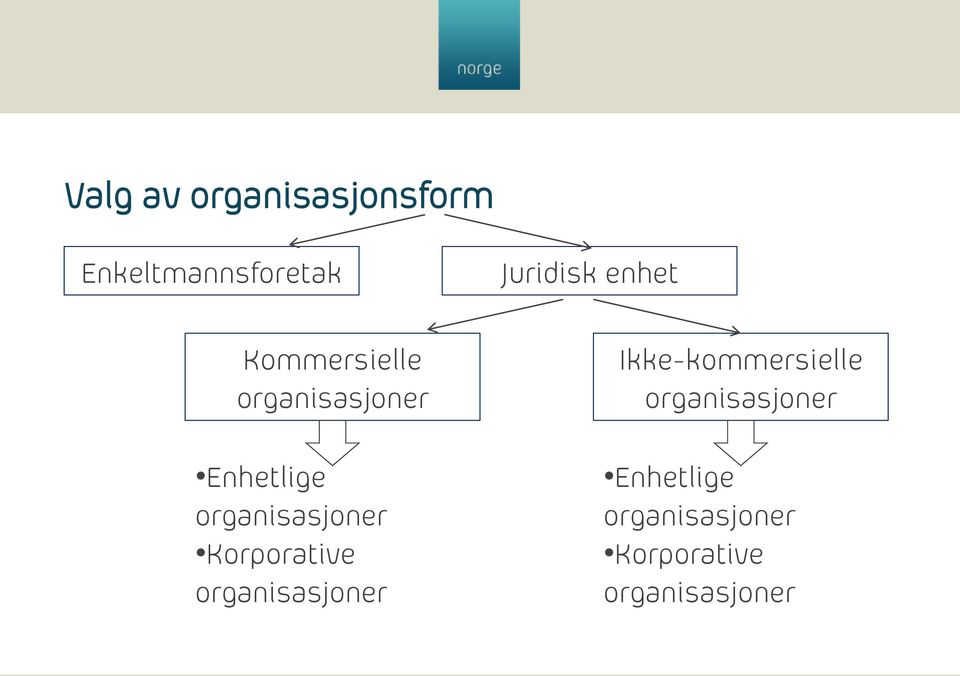 Korporative organisasjoner Juridisk enhet