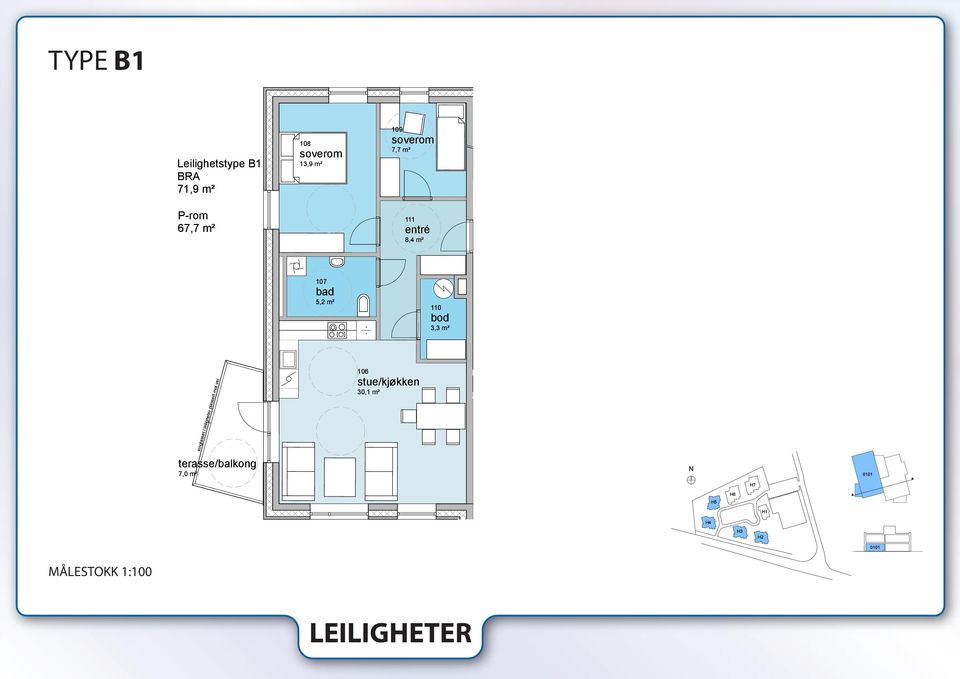 asset i leiligheter lig gheter plassert mot vei 106 30,1 m