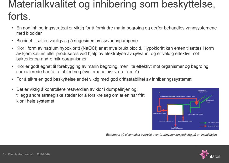 hypokloritt (NaOCl) er et mye brukt biocid.